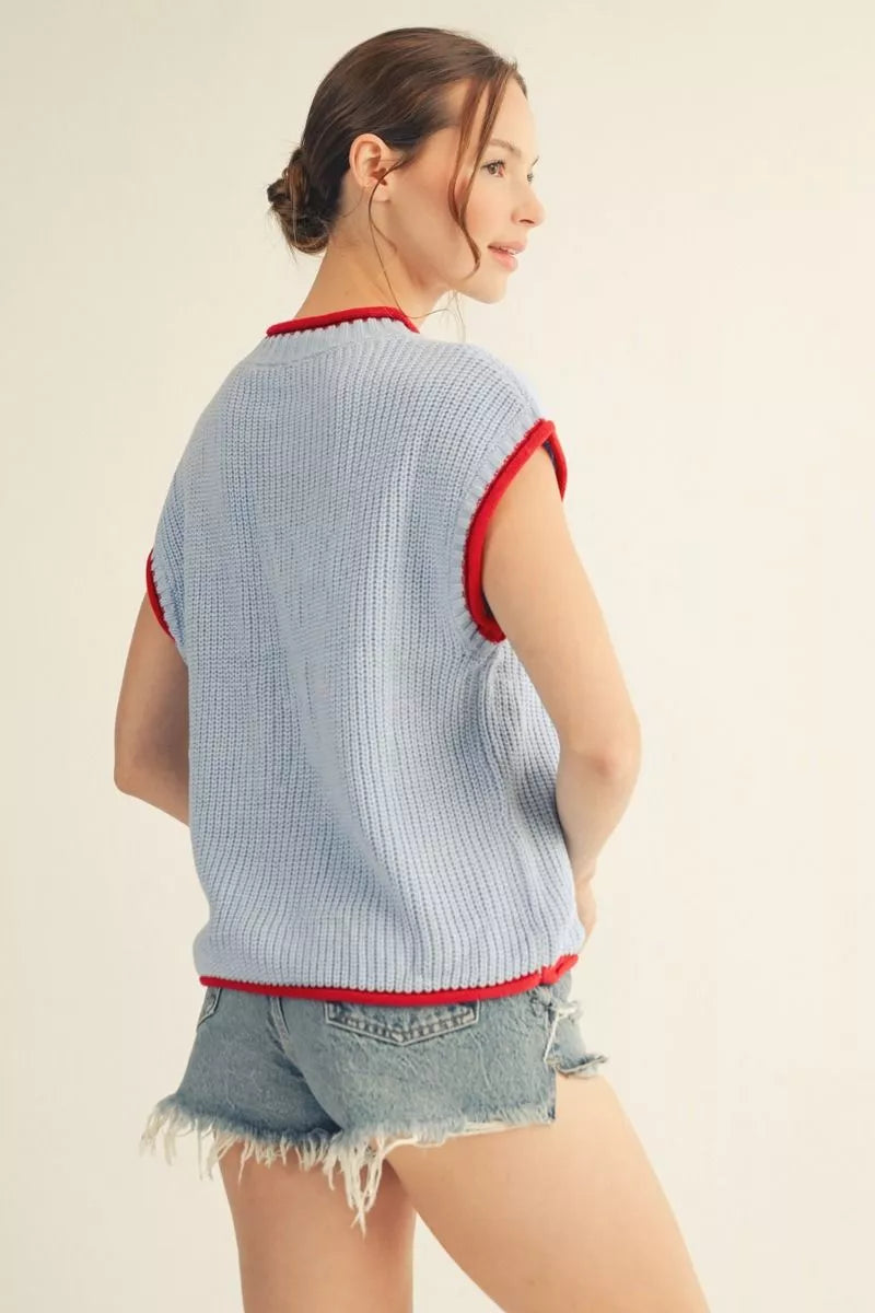 Americana Flag Knit Sweater Vest