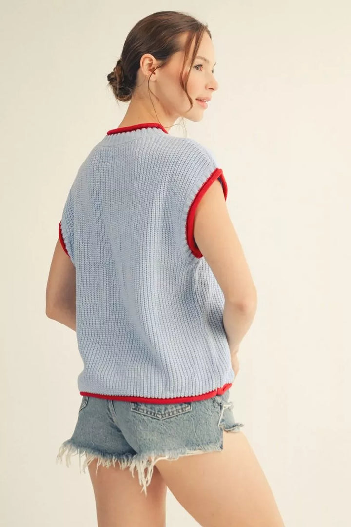 Americana Flag Knit Sweater Vest