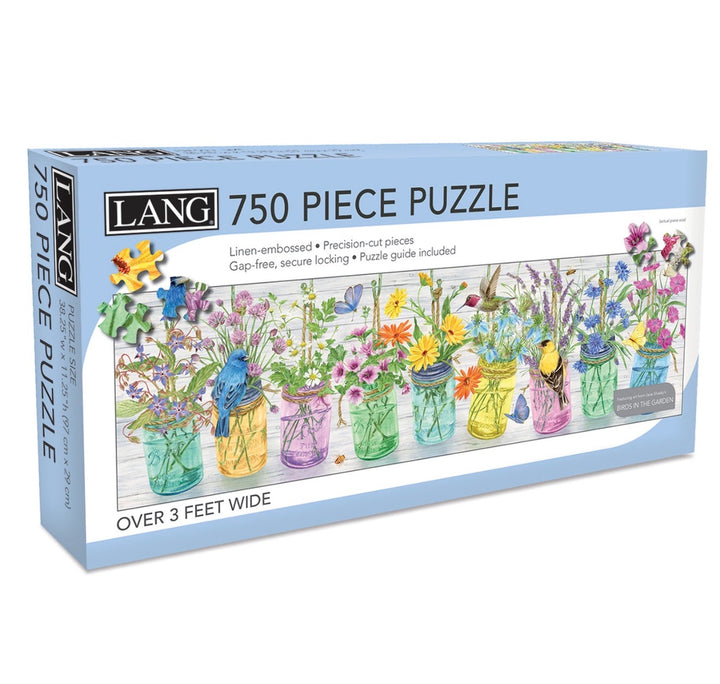 Birds in the Garden 750-Piece Panoramic Puzzle by LANG
