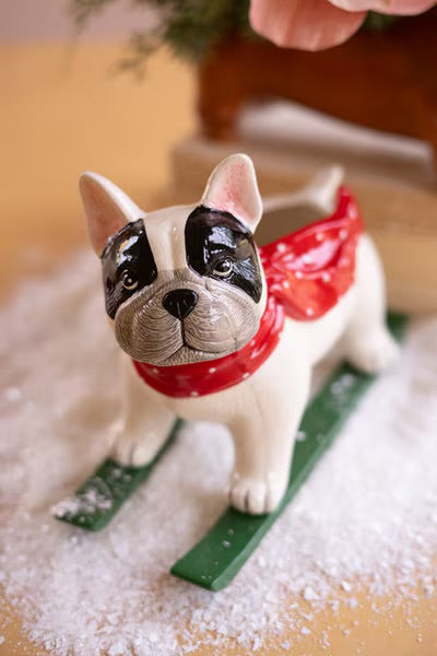 Ski Lodge Pup Ceramic Planter