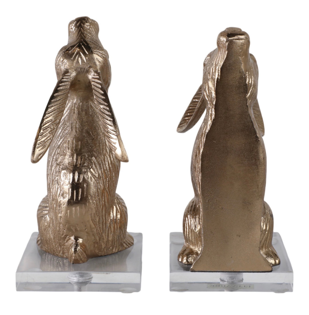 Gilded Hare Bookends (Set of 2)