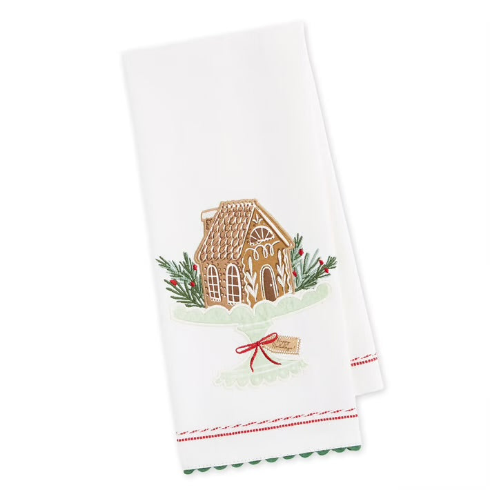 Gingerbread Cottage Christmas Dish Towel