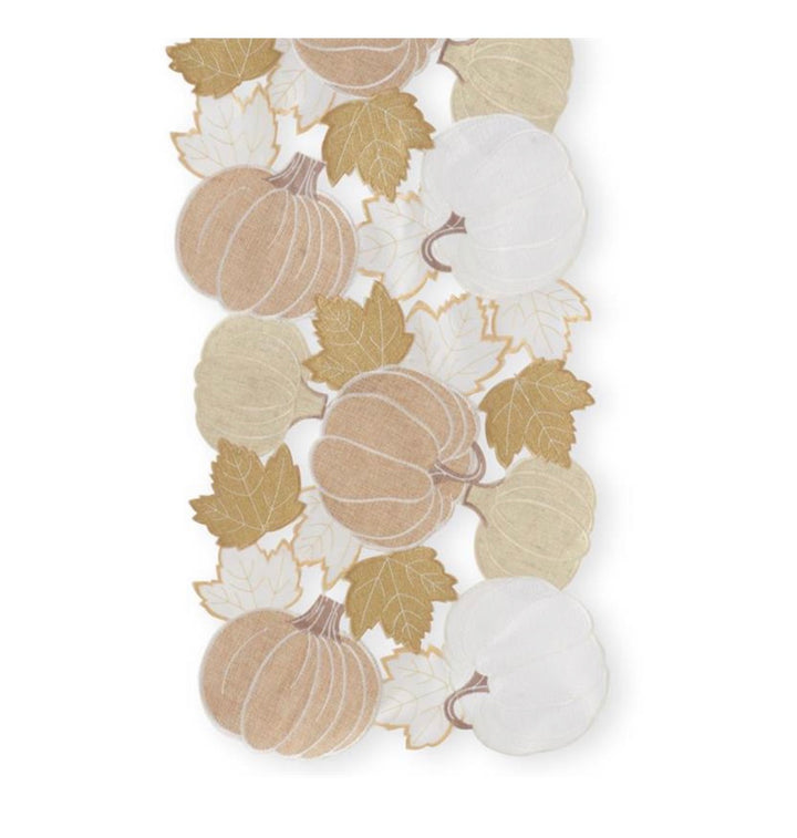 Gilded Harvest Pumpkin Table Runner