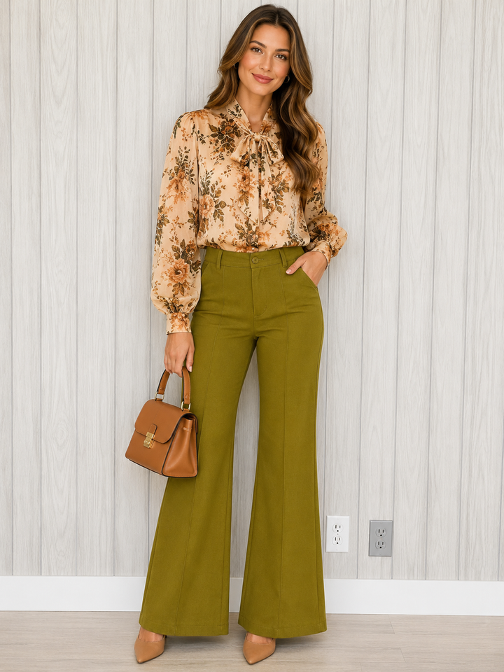 Olive Grove Flare Pants