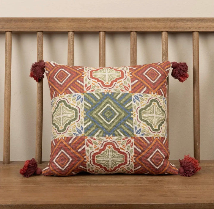 Sierra Mosaic Tassel Pillow – 16” Square