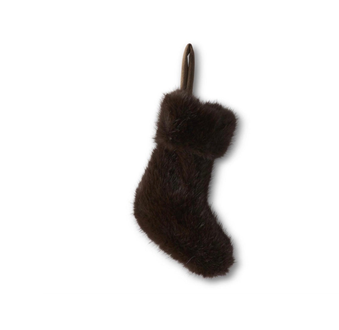 Luxe Vegan Fur Mini Christmas Stocking – 8"