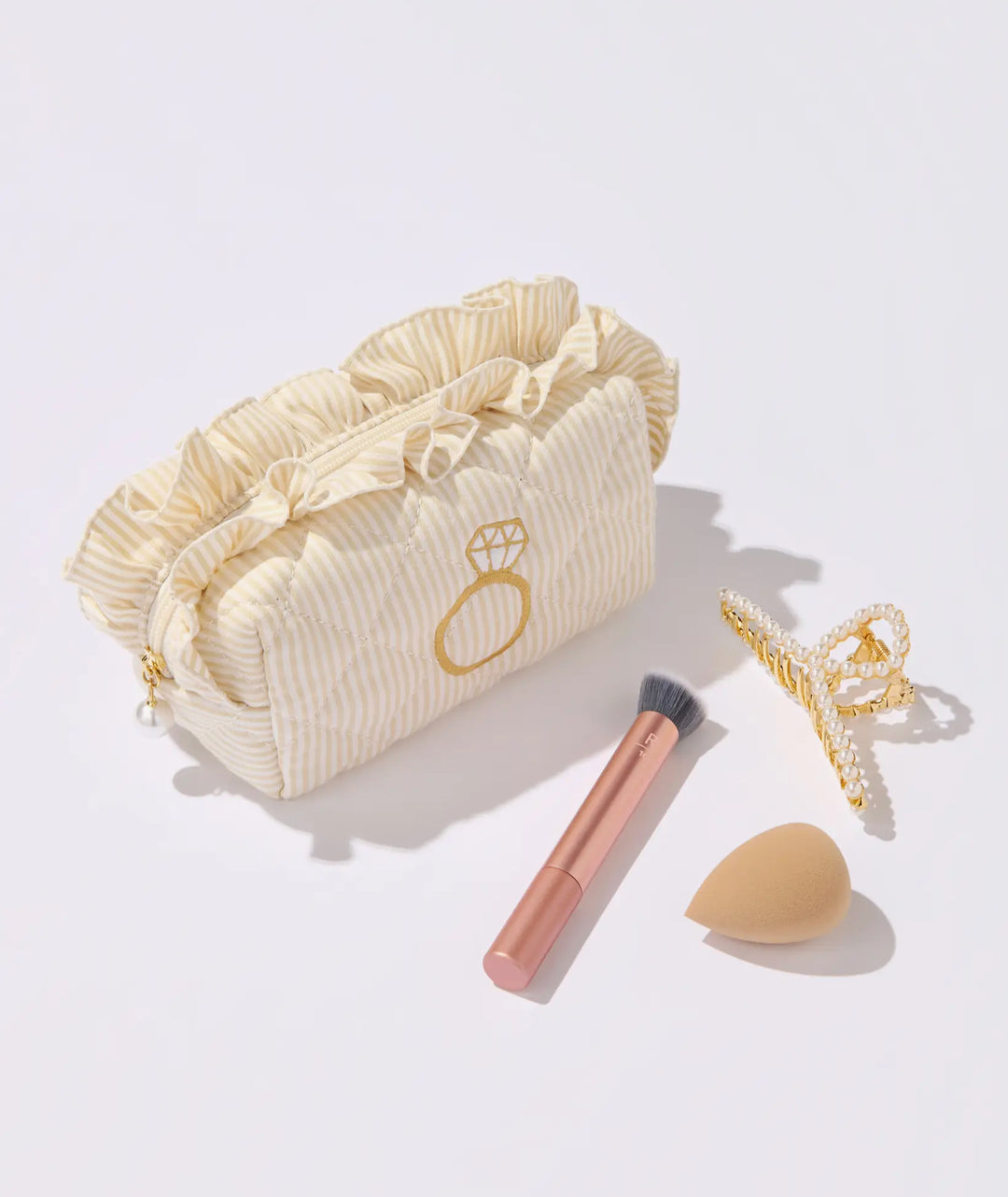 Bridal Bliss Ruffle Cosmetic Pouch