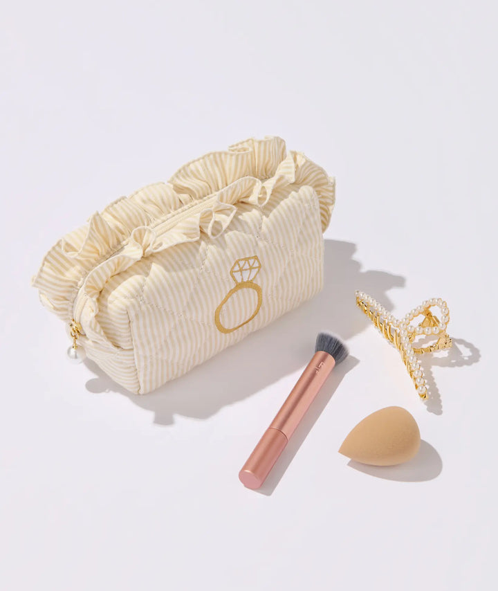 Bridal Bliss Ruffle Cosmetic Pouch