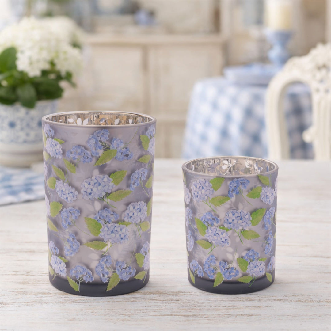 Hydrangea Garden Glass Candle Holder