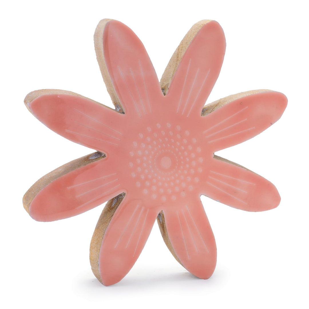Coral Bloom Wooden Florals