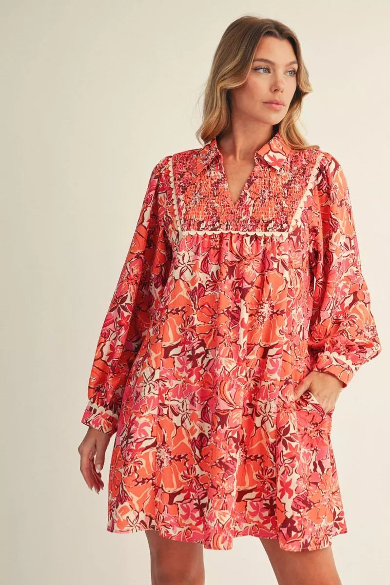 Ember Bloom Smocked Dress