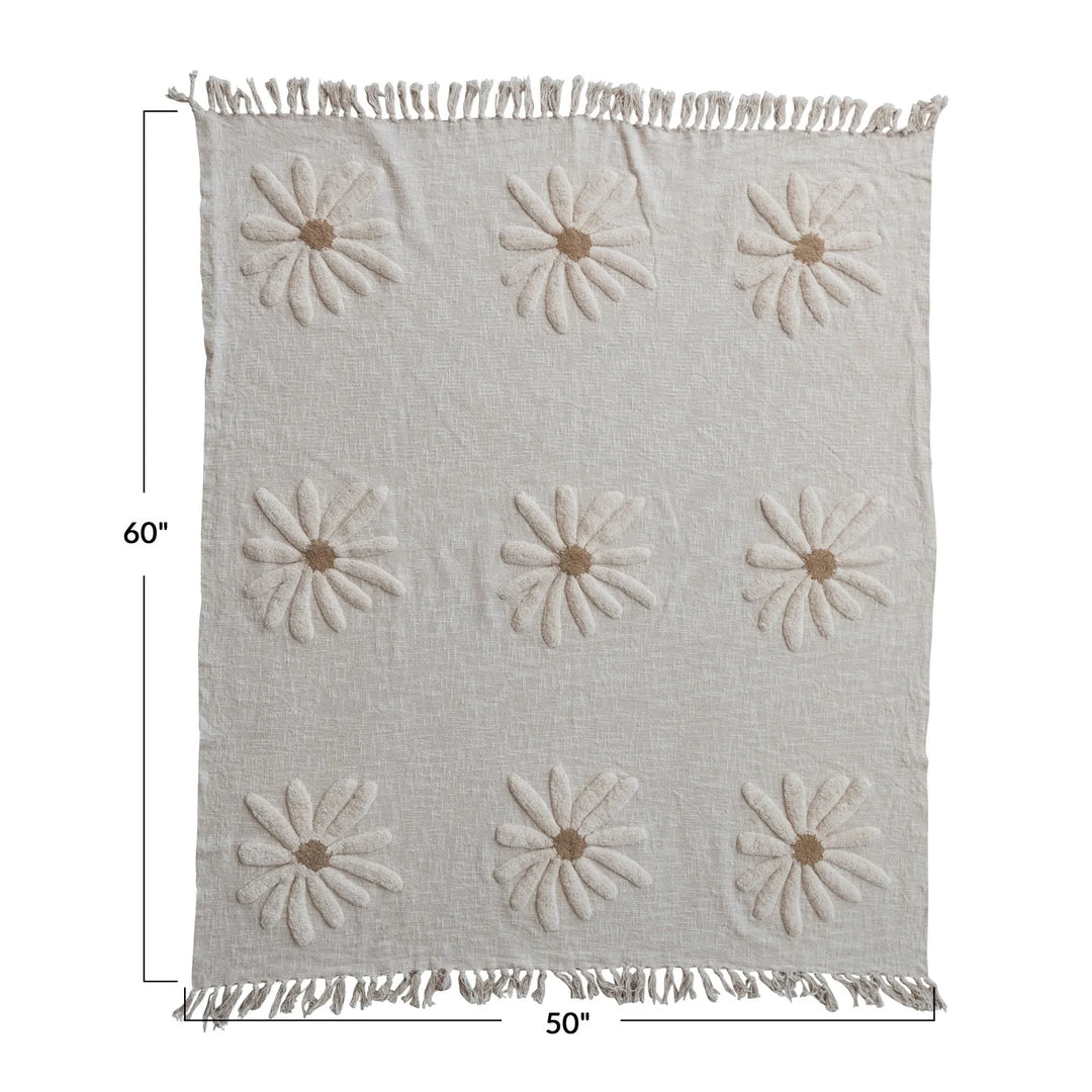 Daisy Meadow Cotton Slub Throw
