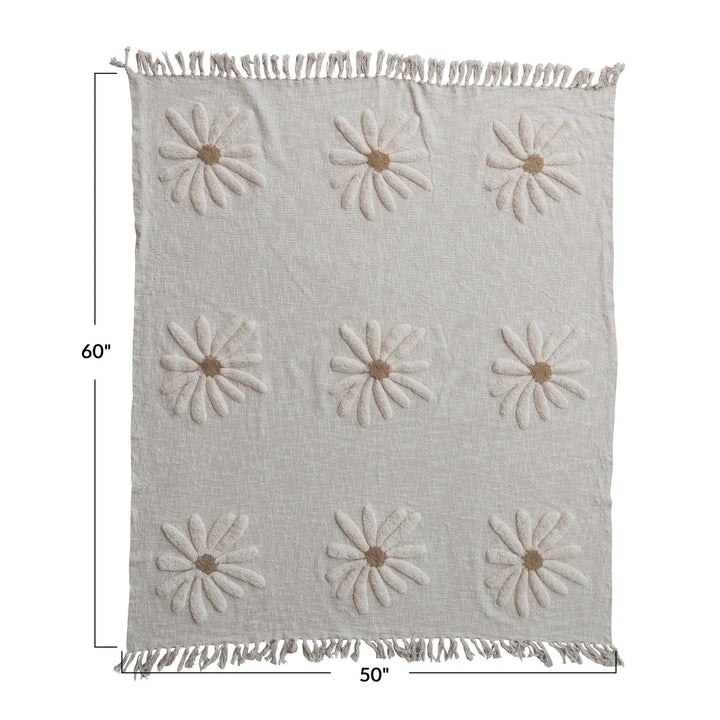 Daisy Meadow Cotton Slub Throw