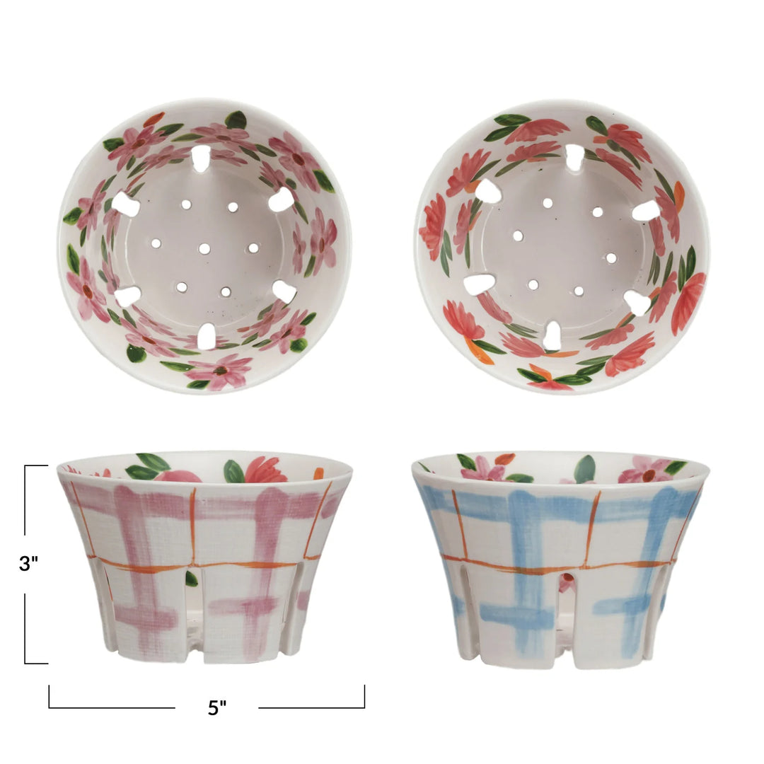 Garden Party Hand-Painted Berry Bowl