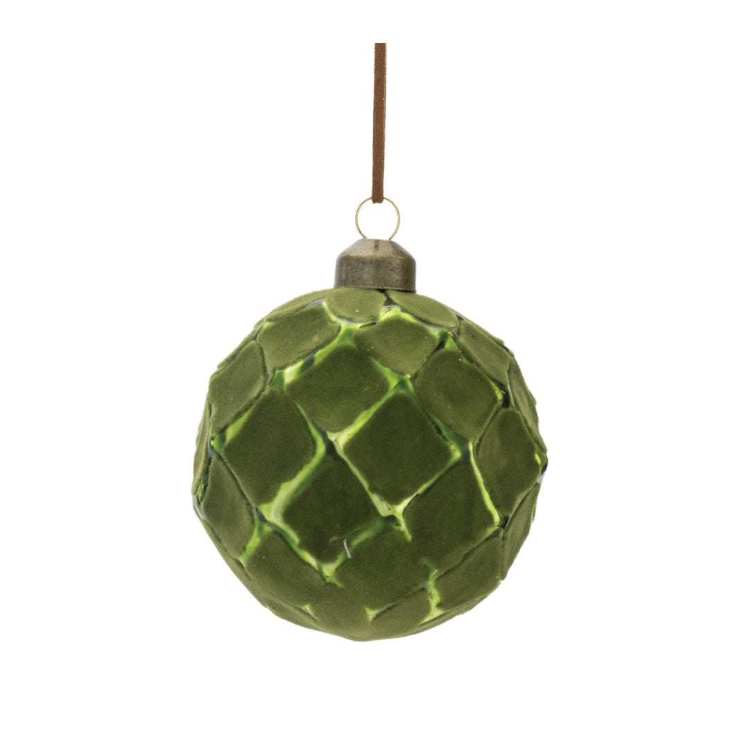 Evergreen Textured Glass Ornament