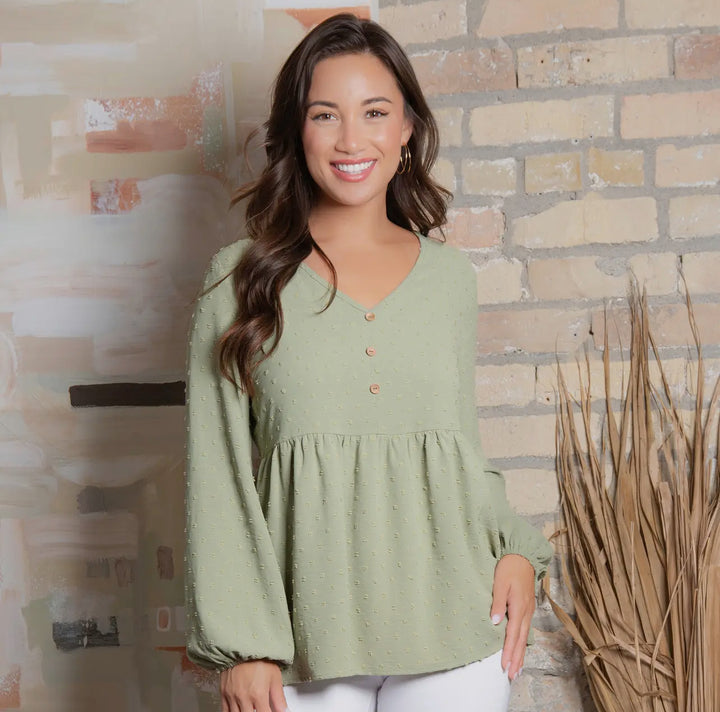 Kyra Swiss Dot Babydoll Top