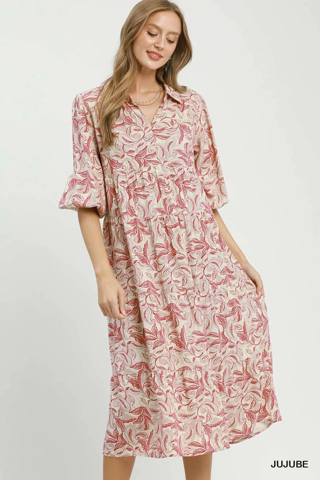 Rosalie Floral Tiered Midi Dress