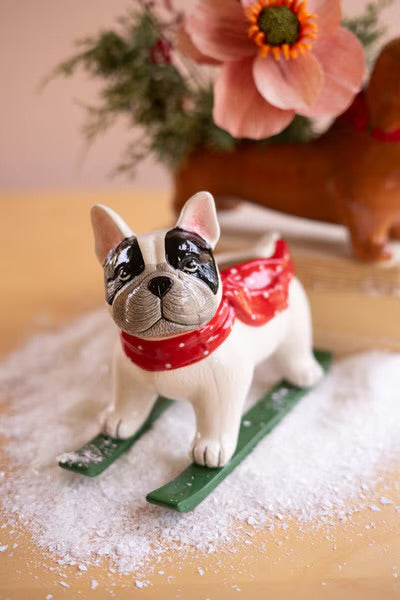 Ski Lodge Pup Ceramic Planter