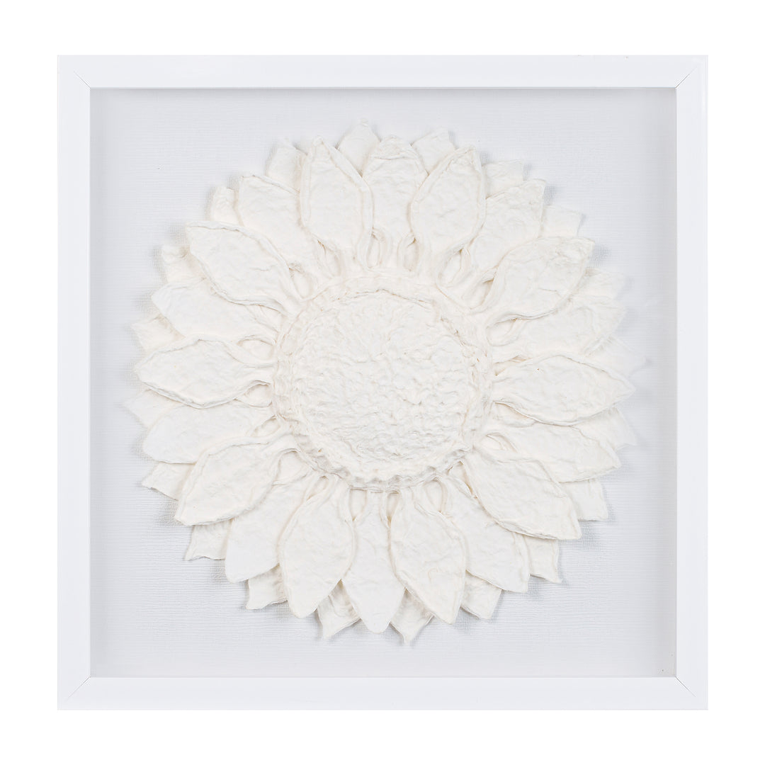 White Bloom Textured Wall Art