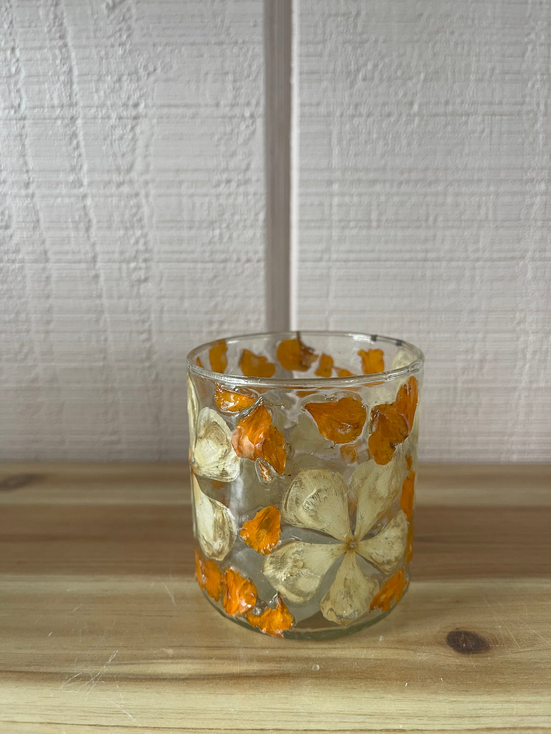 Autumn Bloom Pressed Flower Tealight Holder