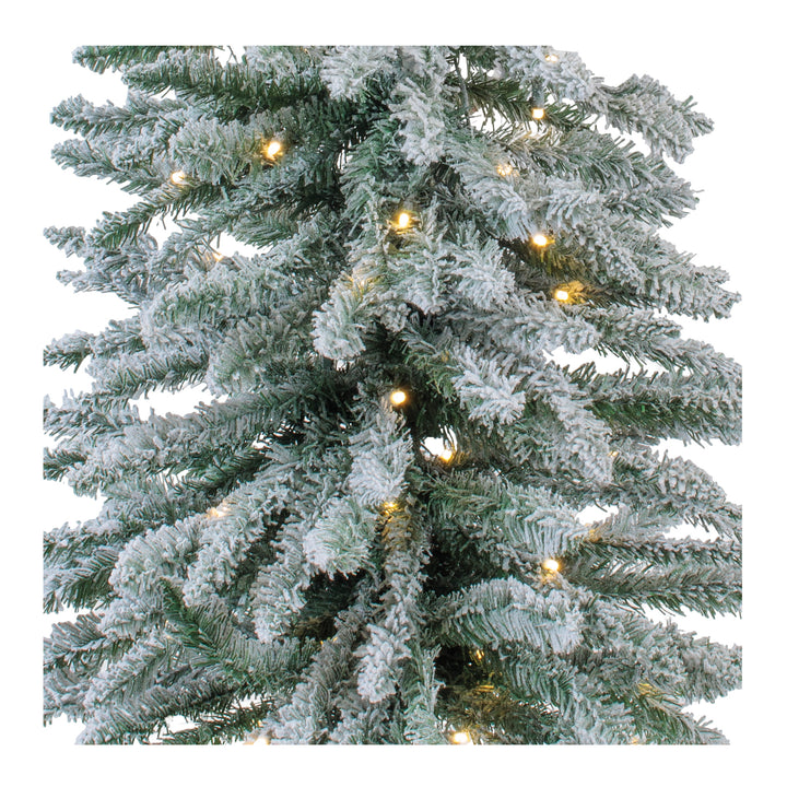 Snowfall Pre-Lit Flocked Alpine Christmas Tree