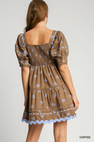 Brown Bow Bubble Dress