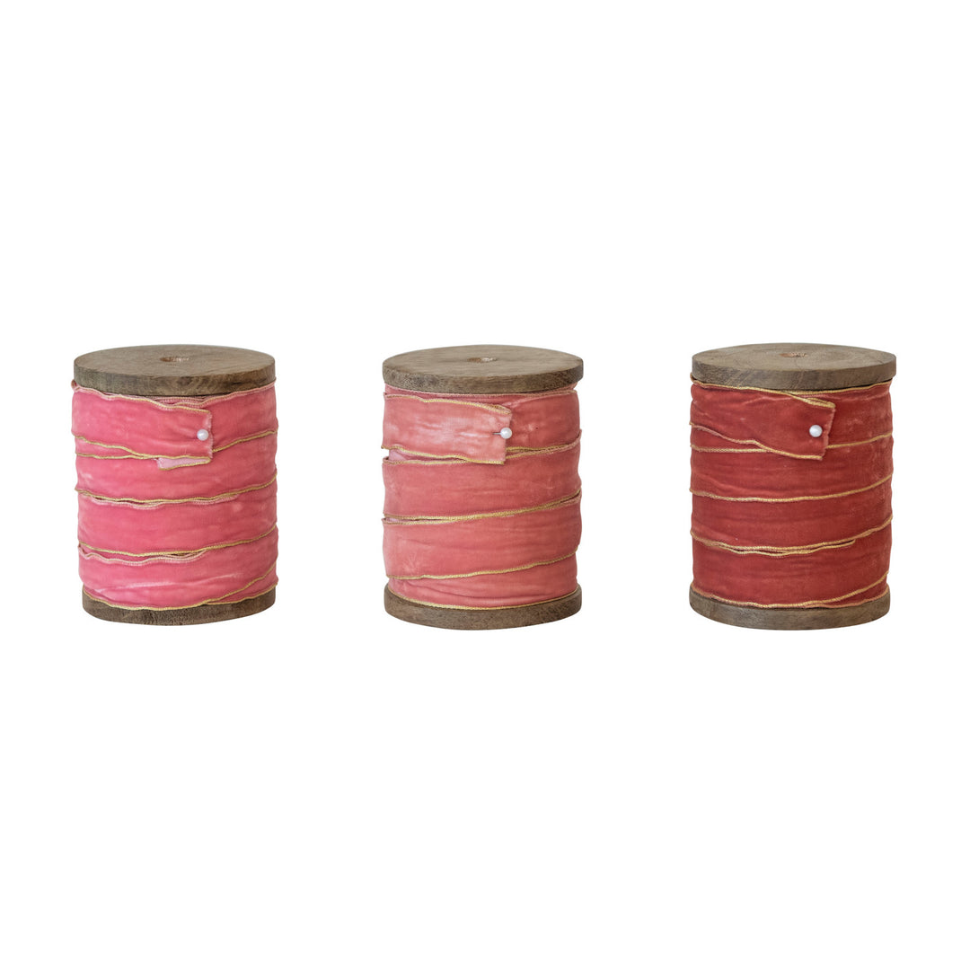 Velvet Ribbon on Wood Spool – 5 Yards