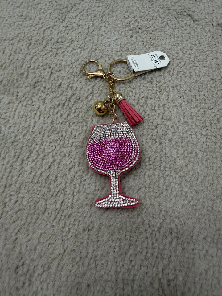 Beaded Cocktail Keychain Charm