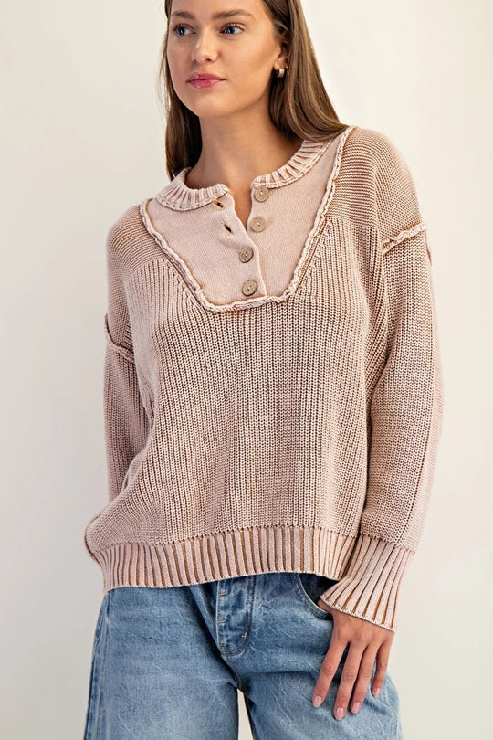 Sandstone Henley Sweater
