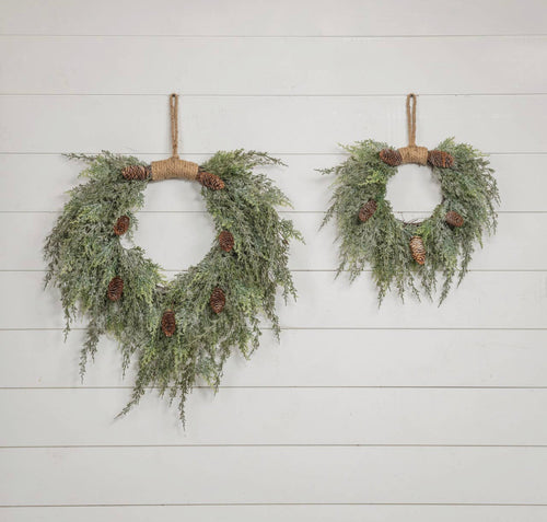 Iced Cedar & Pinecone Wreath