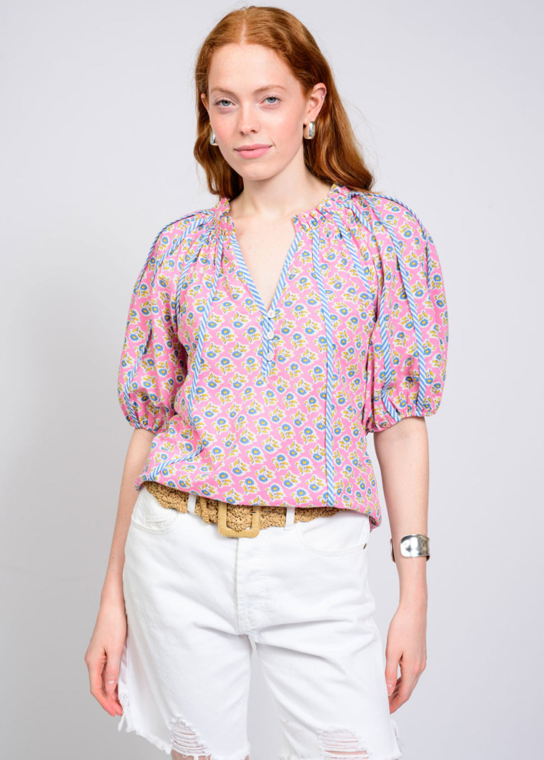 Sweet Peony Puff Sleeve Top