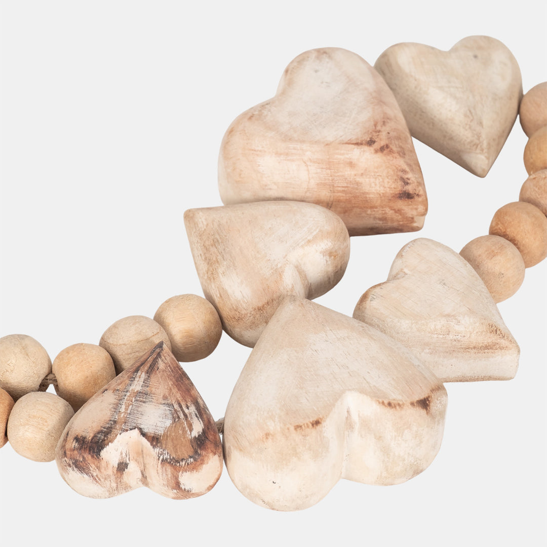 Sweetheart Wood Bead Garland