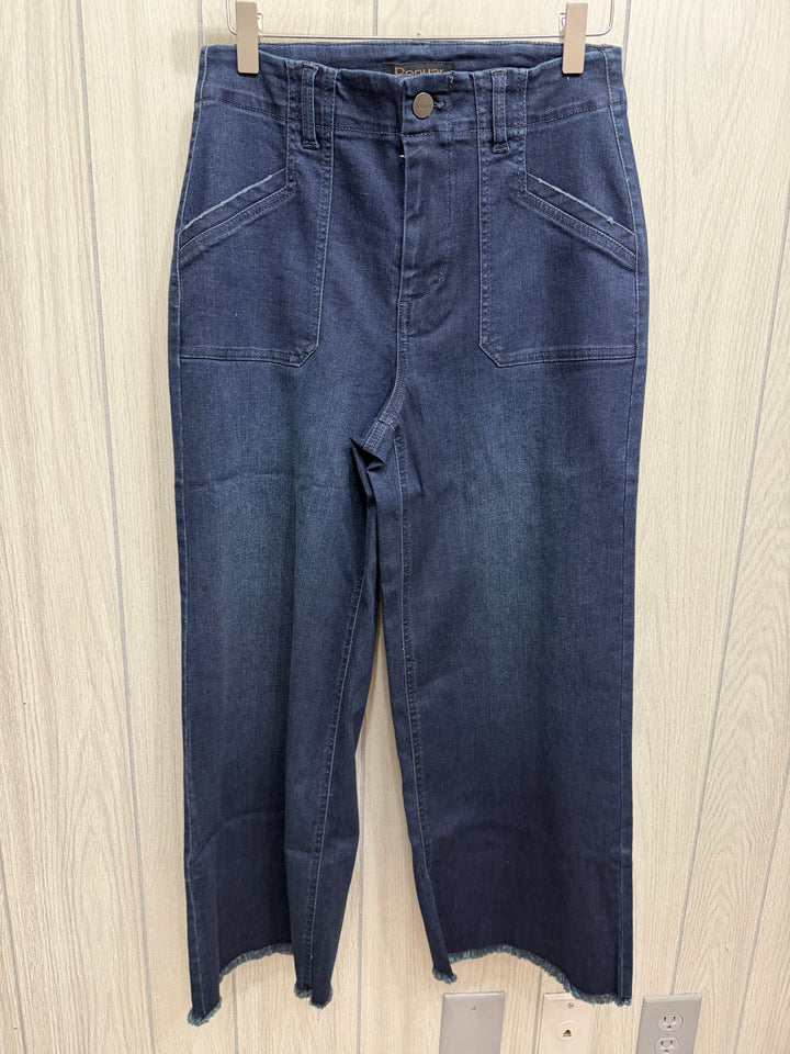 Renuar Wide Leg Crop Denim – Dark Indigo