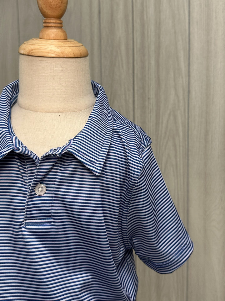 Navy & Light Blue Stripe Polo