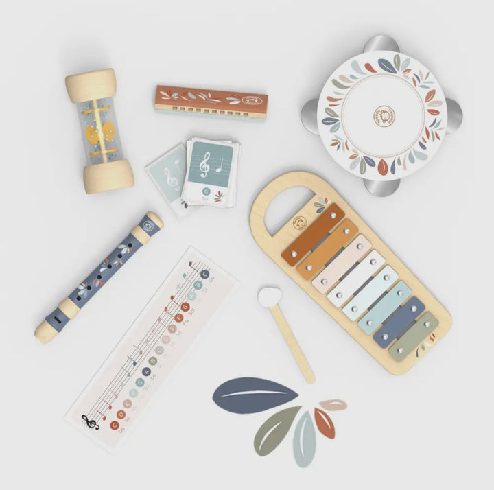 Wooden Musical Instrument Set in Carrying Case