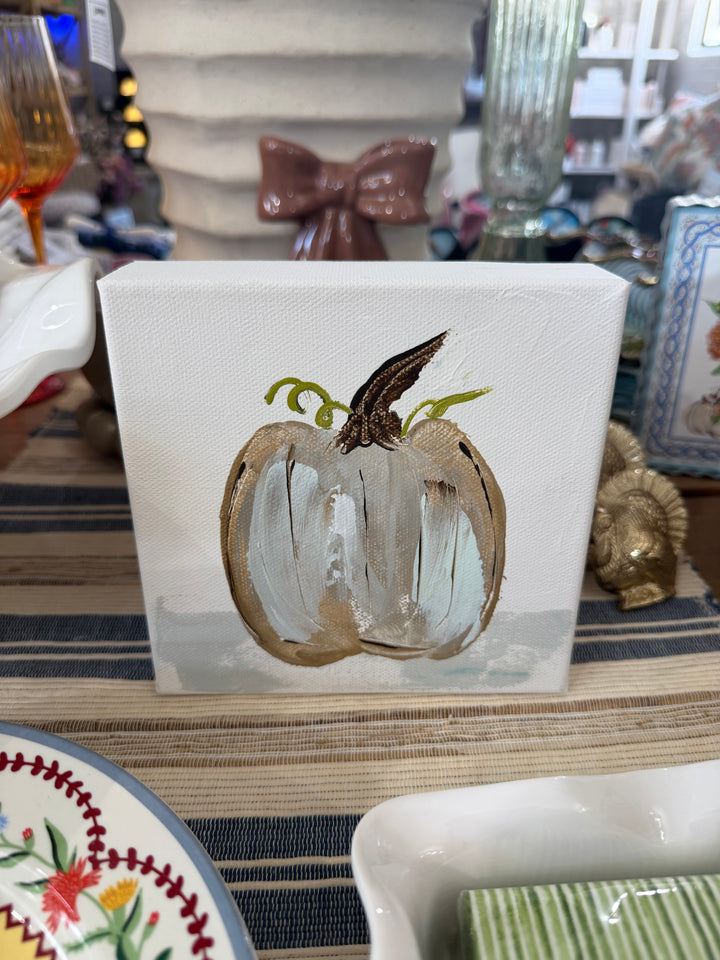 Neutral Harvest Pumpkin Canvas Block