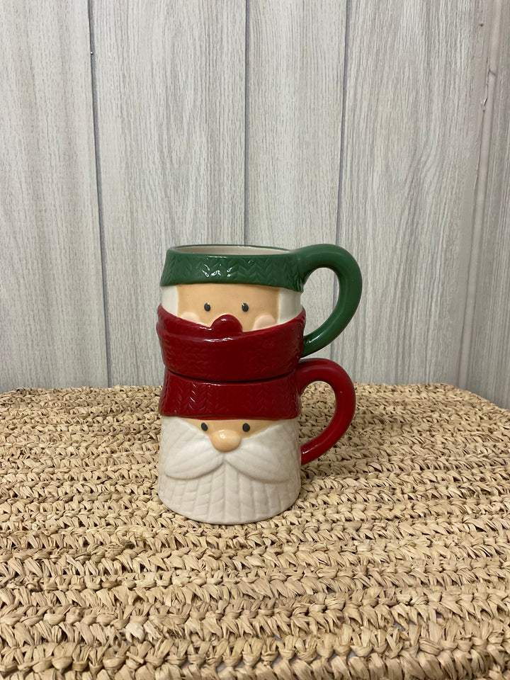 Stacking Santa & Elf Mug Set – Set of 2