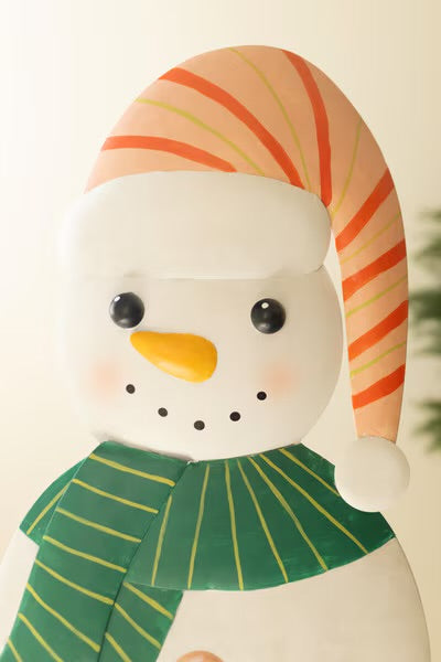 Peppermint Parade Metal Snowman