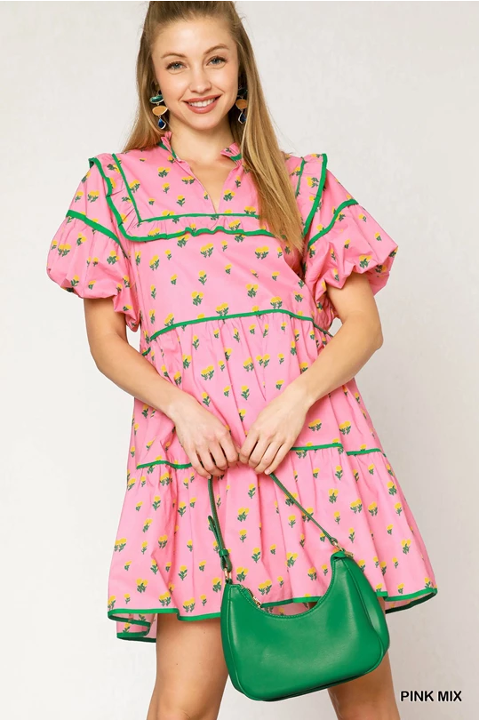 Floral Tiered Babydoll Dress