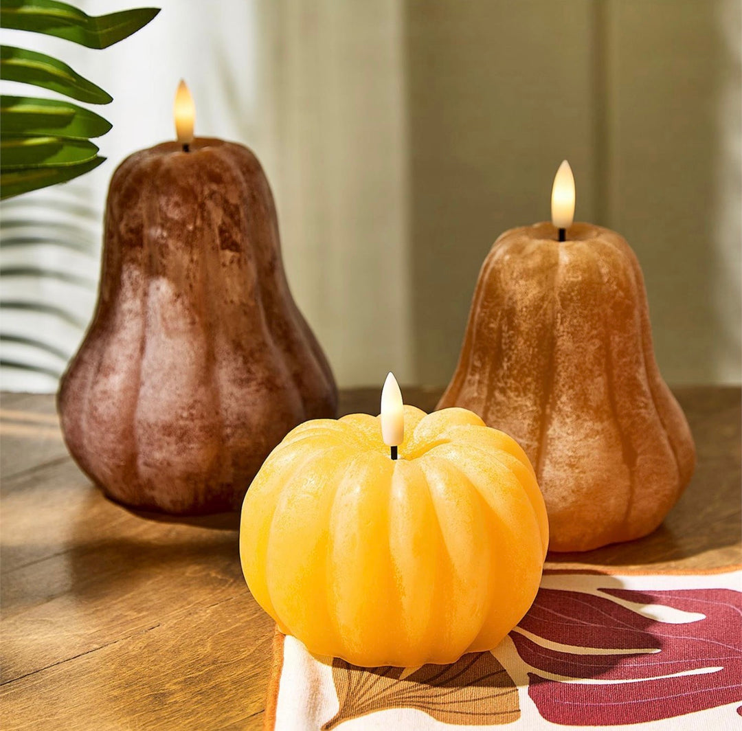 Harvest Glow Flameless Pumpkin & Gourd Candles