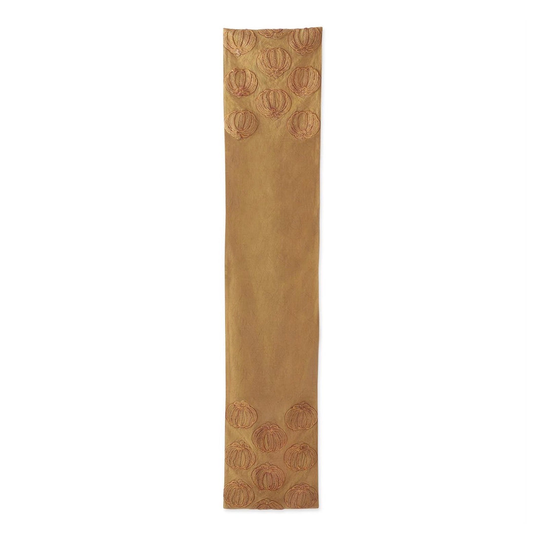 Burnished Pumpkin Embroidered Table Runner