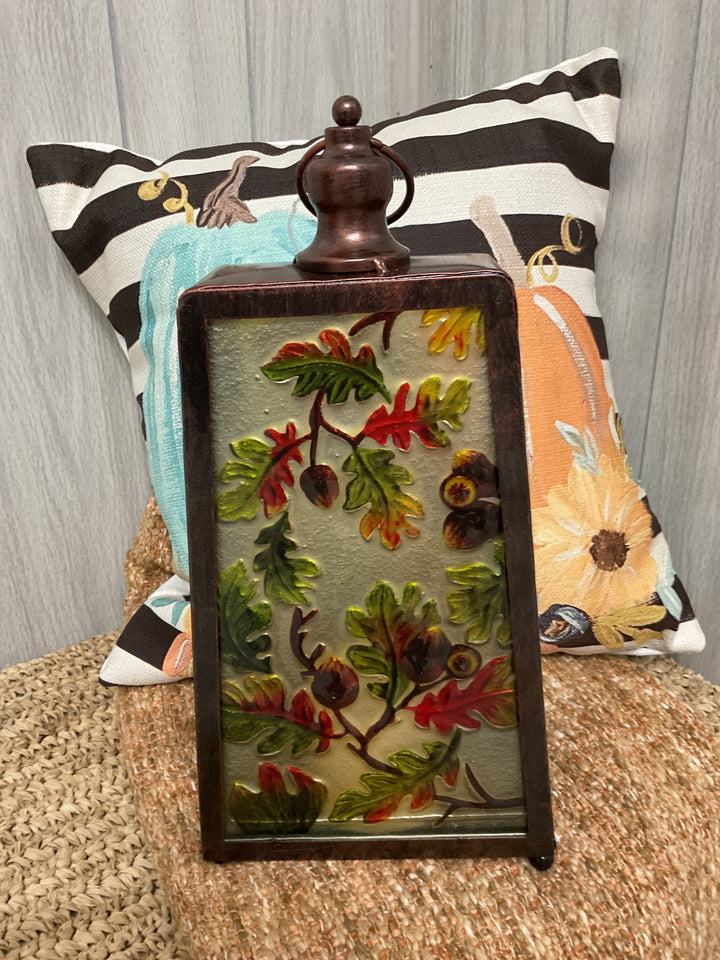 Harvest Glass and Metal LED Lantern