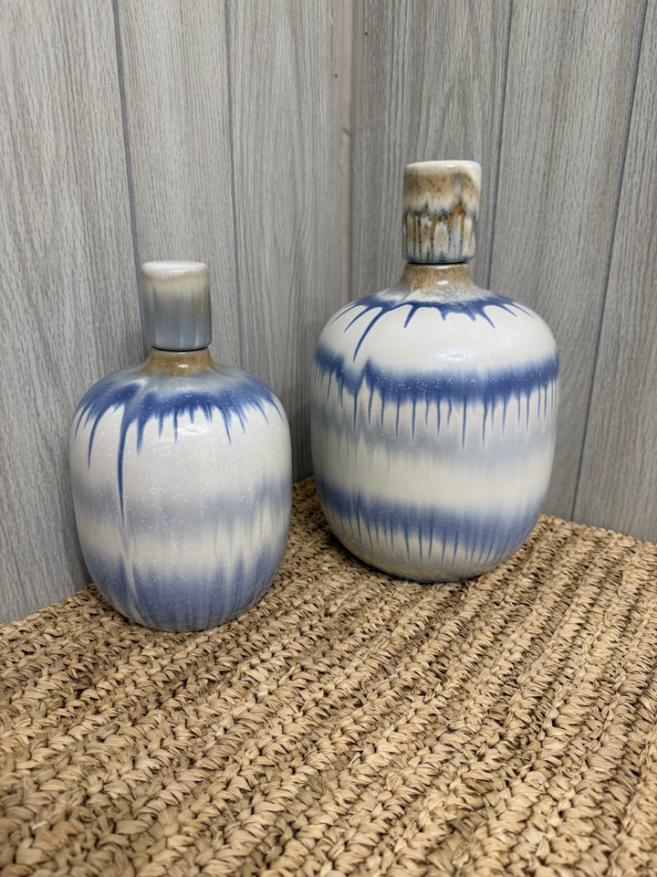 Indigo Tide Stoneware Bottle Jars