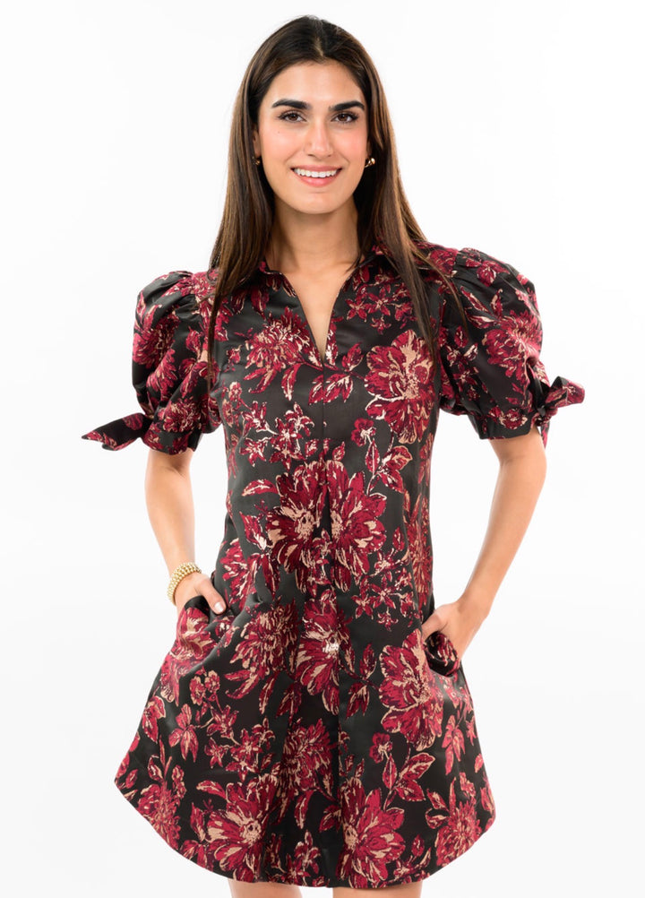 The Rosalie Burgundy Floral Dress