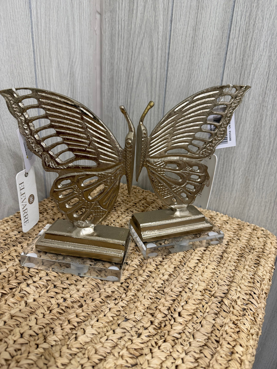 Gilded Butterfly Bookends