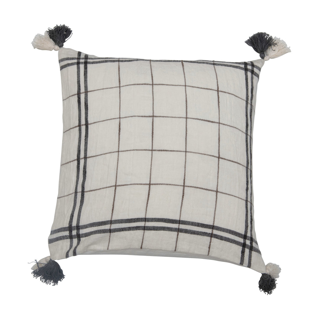 Classic Check Tassel Pillow