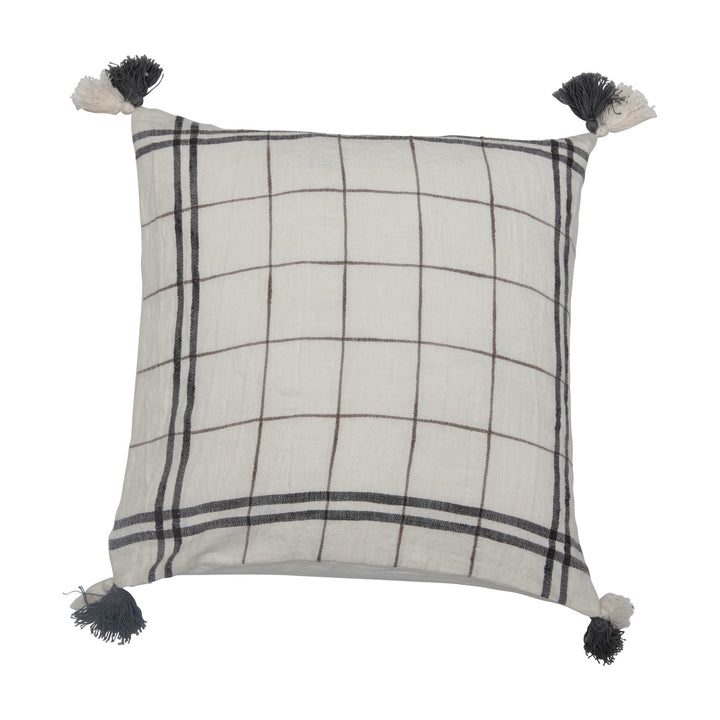 Classic Check Tassel Pillow