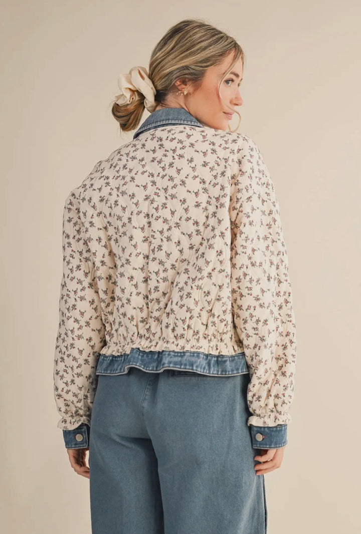 Bluebell Meadow Quilted Denim Jacket