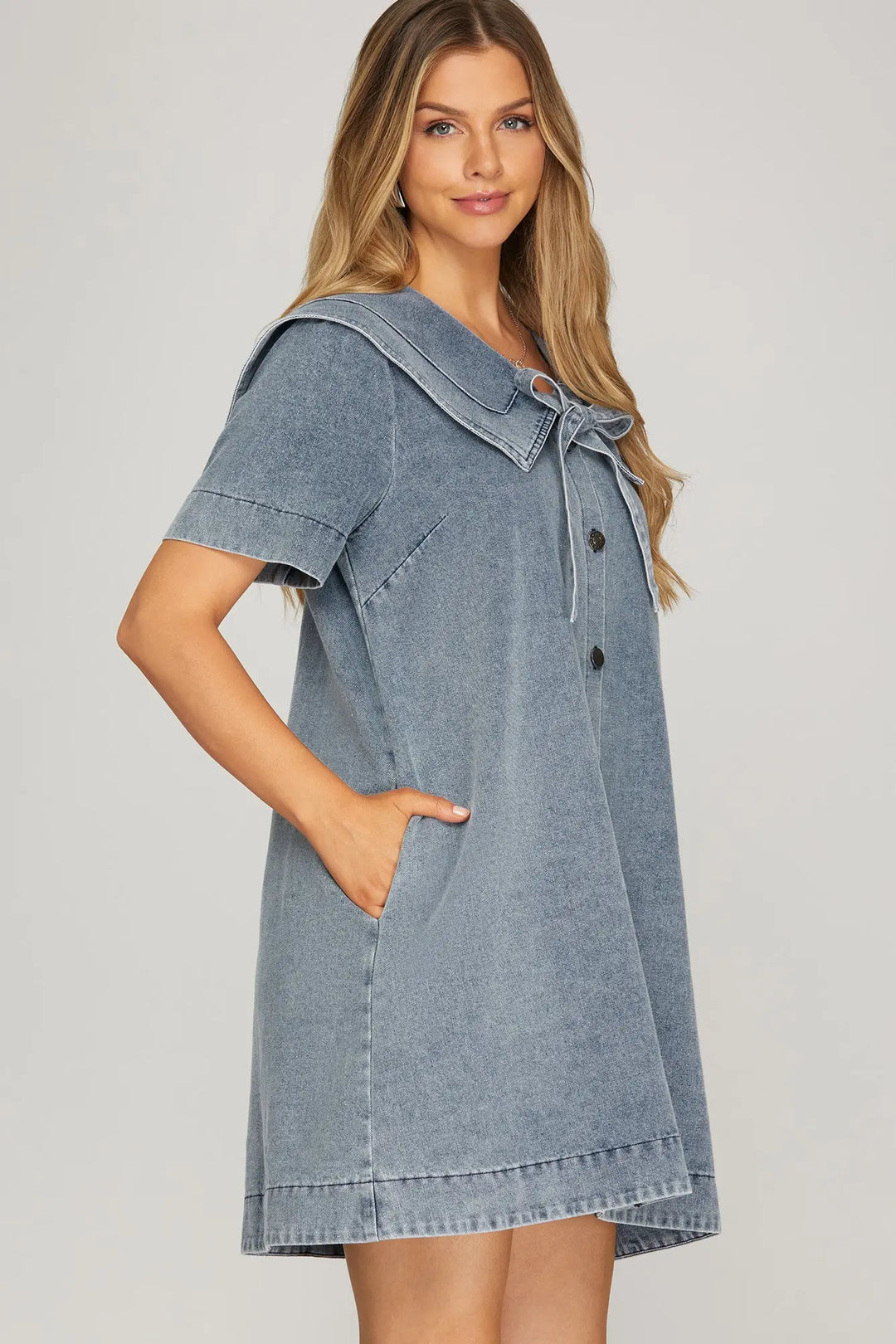 The Harbor Bow Denim Dress