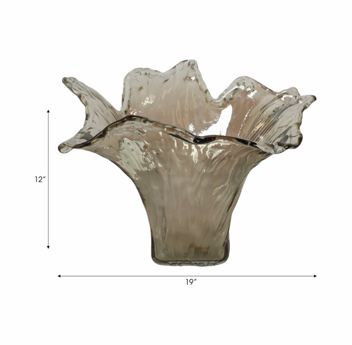 Bellaria Ruffled Italian Glass Vase
